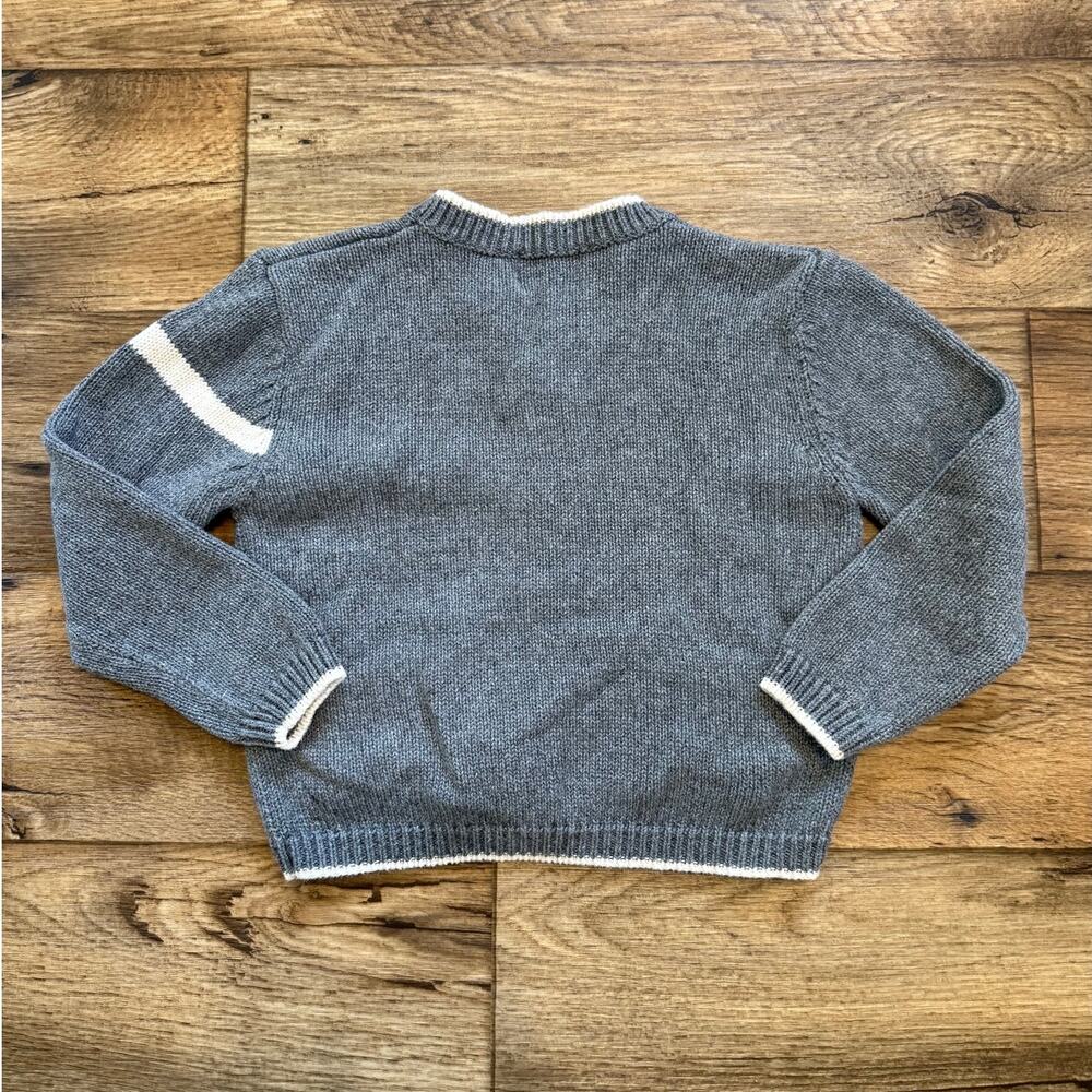Vintage Kids Bowen & Wright Knit Gray Letterman Cardigan Sweater - Picture 4 of 4
